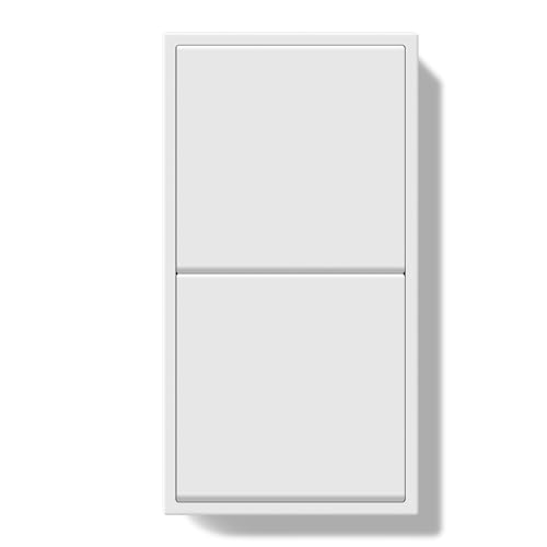 BSEEDLIFE Doble Interruptor Pared,Doble 1 Gang 2 Vía,Interruptor Conmutador con Marco de PC,Botón con Abrazaderas y Garras Para Cables,Fácil Instalación,150 * 80mm Blanco