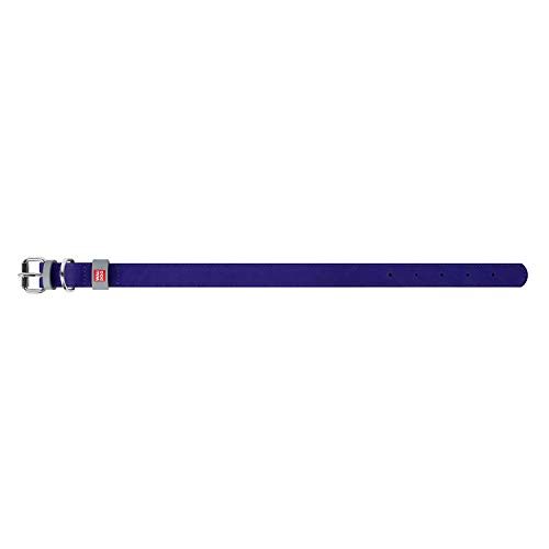 Halsband WAU Dog Classic Leder Hund für kleine Hunde, mittelgroße Hunde, große Hunde | bestes Leder für Hunde, L- 1 1/2' Width X 18 1/4' - 33 1/2' Length, violett