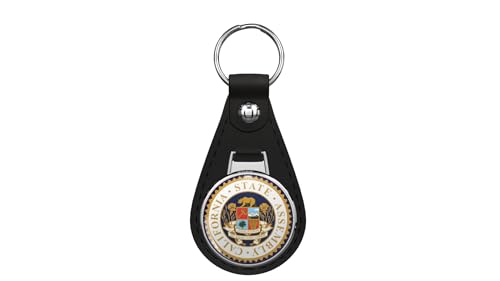 Glover Trading CALIFORNIA STATE ASSEMBLY Black Leather Key Chain Keychain