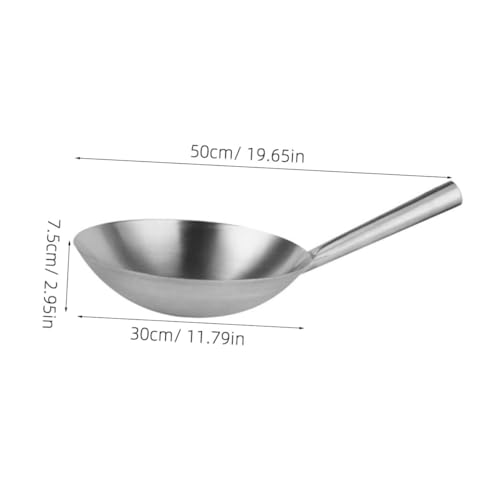 Wok chino de acero inoxidable con mango resistente al calor miniatura 2
