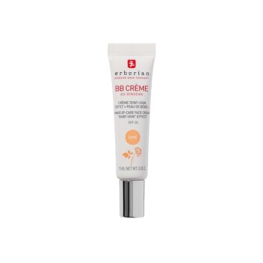 Erborian - BB Crema de Ginseng - Crema Perfeccionadora 5-en-1 - Cuidado con efecto "piel de bebé" 5-en-1 Cuidado facial con SPF 20 - Cosmético Coreano - Dorado 15 ml