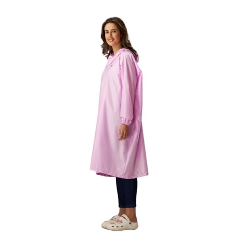 Image of ZEEL Unisex Outdoor Rain Poncho for Adult, Waterproof, Lightweight & Packable, Polyester Pullover Full Sleeves Hooded Rainwear, Raincoat for Camping, Hiking, Travelling (AZ33, Free Size, Lavender)