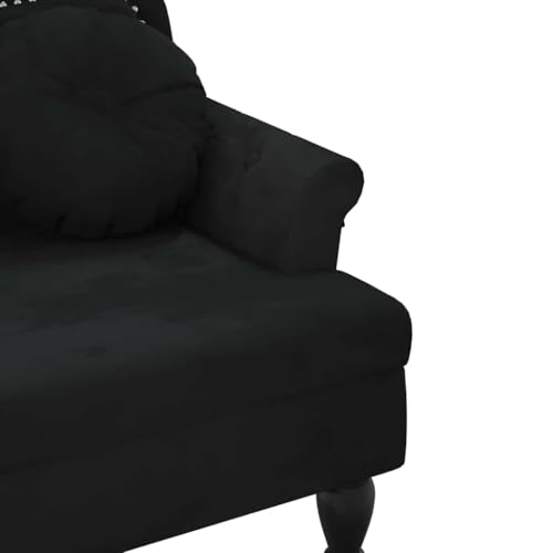Banc velours noir capitonné coussins modèle 372145 vidaXL