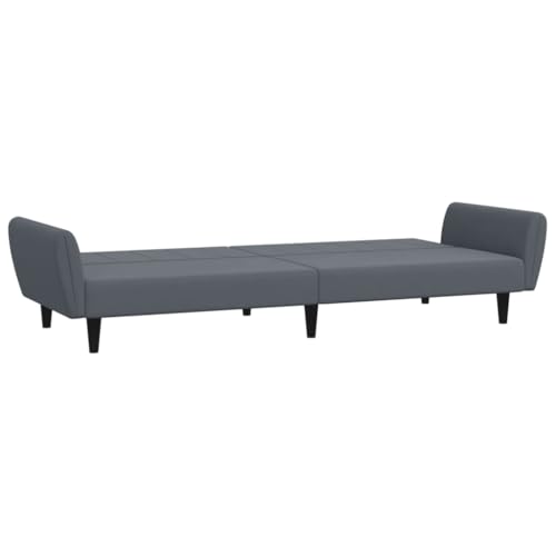 MOBCANT Schlafsofa 2-Sitzer mit Fußhocker Dunkelgrau Samt Sofagarnitur Couchgarnitur Modulares Sofa Polstergarnitur für Wohnzimmer Schlafzimmer Büro Hotel – Bild 7