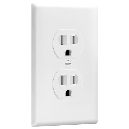 ENERLITES Duplex Outlets and Wall Plates Bundle, Tamper-Resistant Electrical Receptacle, 15A 125V, Self-Grounding, 2-Pole, UL Listed, 61581-TR-WWP-10PCS, White (10 Pack) by ENERLITES - Image 2