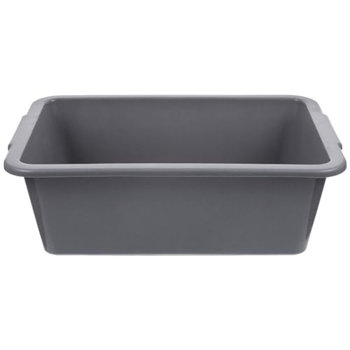 Alipis Plastic Dish Tubs Restaurant Commercial Bus Tubs Sink Tote Box Utility Box Dish Pans Wash Basin Box Laundry Tub Hand Wash Bucket for Kitchen Organization Storage M, 40.00X28.00X13.00CM, Grey