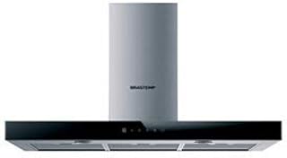 Coifa de Parede Brastemp 90 cm Tbox com 03 Velocidades + Turbo, Painel Touch, Timer, Inox - BAE90AR