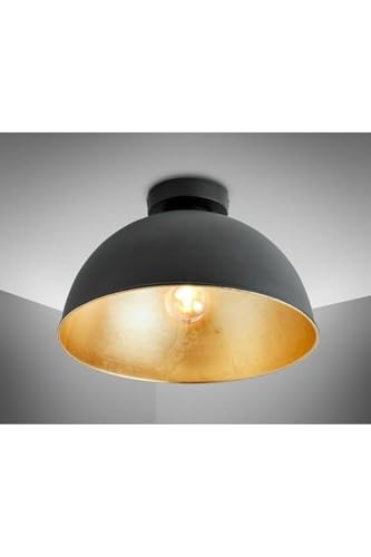 Retro Metal Dekoratif Rustik Siyah Tavan Plofyoner Avize Çap 30 Cm