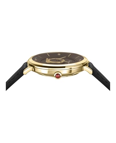 Ferragamo Minuetto Collection Luxury Womens Watch Timepieces with a Black Strap and Dial Featuring a Gold Case2