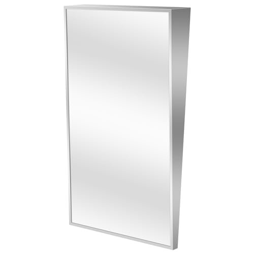 MorningRo 1 Pcs Fixed Tilt Mirror 18 Width x 30 Height 304 Stainless Steel Frame Fixed Position Tilt Mirror for Handicap Commercial Bathroom Applications