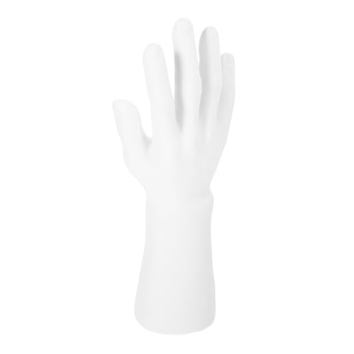 CLISPEED 1Pc Vinyl Male Hand Mannequin Display Stand for Rings Watches White Jewelry Holder Rack Lightweight Portable Jewelry Organizer for Home Vendors