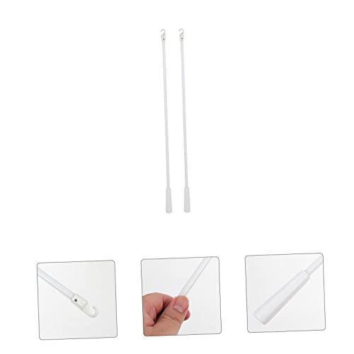 Miniatura 7 de Angoily Barras De Cortinas 2 Varillas Para Cortinas Blancas Transparentes De Cortina Blanca Varitas Para Transparentes Varillas De Barra De Apertura Tirador De Persianas