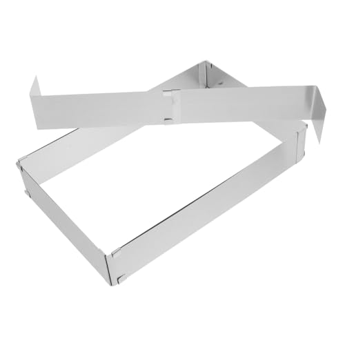 Mipcase Anello per Mousse Rettangolare Regolabile in Acciaio Resistente per Creare Dessert Accessorio per Cottura di Torte Strisce per Torte per Cottura Uniforme Anello per Dolci