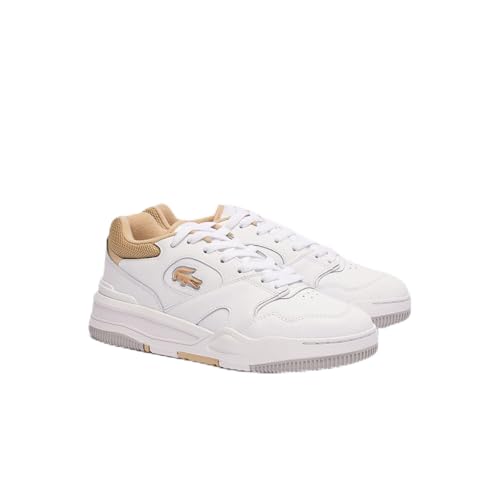 Image of Lacoste Womens Lineshot Sneaker, White/Light Brown, 7.5