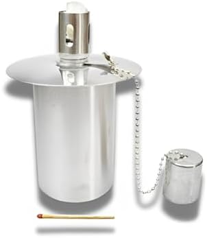 3x Edelstahl Ölbehälter Für Gartenfackeln - 45 Cm³ Mit Kindersicherung