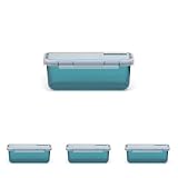 Valira Porta alimentos - Contenedor hermético de 0,75 L hecho en España, color verde transparente (Paquete de 4)