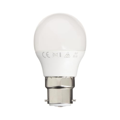 Xanlite EB470PCW LED P45-casquillo B22-5,3 W Cons (40 W Eq.) - Bombilla estándar para oficina, dormitorio, sala de estar, cuarto de baño, clase energética F, luz blanca neutra