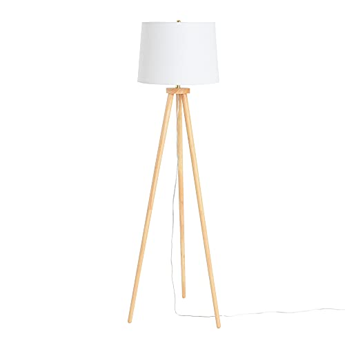 Creative Co-Op A- Frame Tripod Rubber Wood Cream Linen Shade, Natural Floor Lamp Creative Co-Op A- Frame Tripod Rubber Wood Cream Linen Shade, Natural Floor Lamp