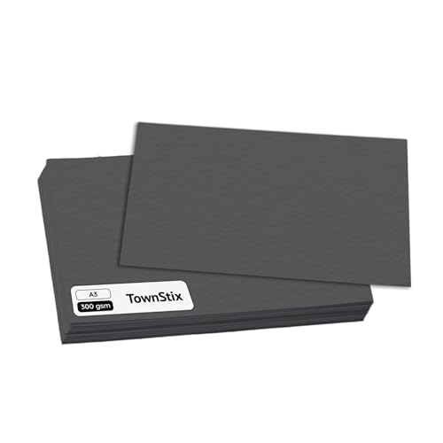 Feuille Noire Cartonné A3 300g - Papier noir rigide pour scrapbooking et dessin - 50 pcs