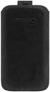 Gripis 2108055444 Handmade Leather Pouch with Pull Tab for BlackBerry Curve 9300 - Retail Packaging - Red