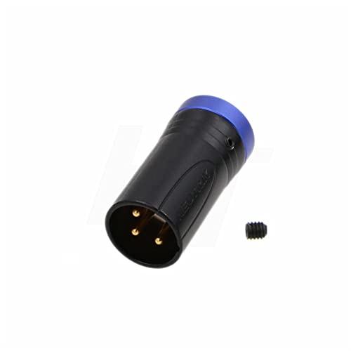 Connecteur XLR 3 broches HangTon profil bas orientable à 360° avec capuchon bleu pour mixeur et micro