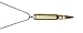 GotBrass Bullet Pendant 223 Caliber with a 24 Inch Steel Ball Chain and 9mm pendant