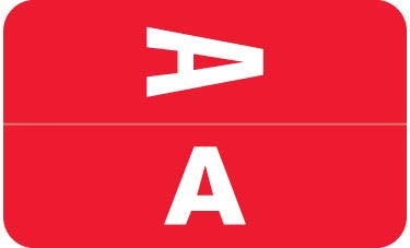 Doctor Stuff - File Folder Labels, Alphabet Letter A, Compatible with Smead Alpha-Z Acc/ACCS - SMAM Series Alpha Stickers Red, 1-5/8" x 1”, 100 Labels