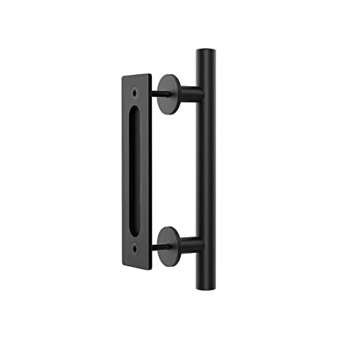 WINSOON Double Sided Black Barn Door Handle Cover