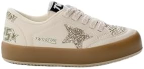 Tonny Black Çocuk Unisex Termo Taban Yıldız Detaylı Bağcıklı ve Cırtlı Spor Ayakkabı, 35, TBKMN320, Krem, Unisex Çocuk - Görsel 1