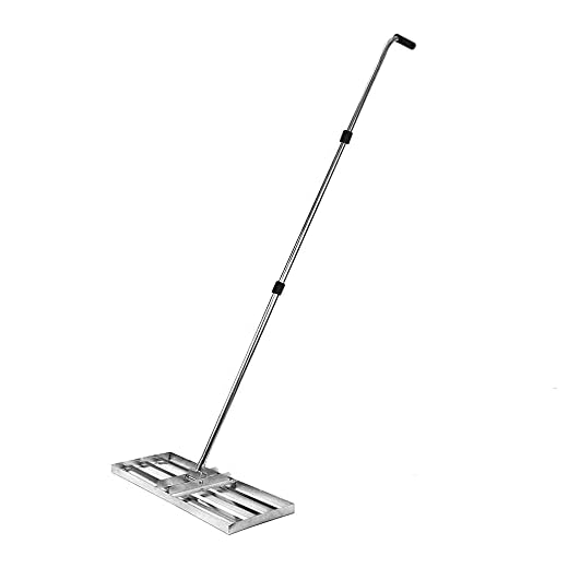 Krafta för utjämning av gräsmatta, golfgrässkyffel med stolpe i rostfritt stål, ytutjämningsverktyg för toppdressing, för trädgårdsbakgård, 4FT, 20 x 10IN