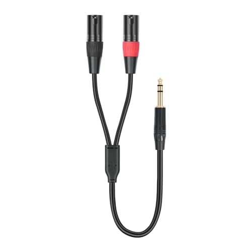 Jack 6.35mm 1/4 TRS Stereo a Doble XLR Macho Cable Extensión 100 cm miniatura 5