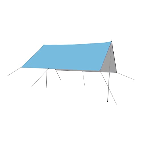 Toit de tente de camping 3 x 3 m turquoise abri de bâche avec piquet
