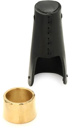 Hand-Hammered POWER RING Ligature HRT1HHG - GOLD - w/Leather Cap