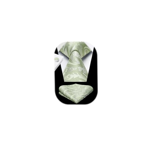 Image of Enlision Mens Ties Solid Color Satin Necktie Ties for men Handkerchief Cufflinks Pocket Squares for Wedding