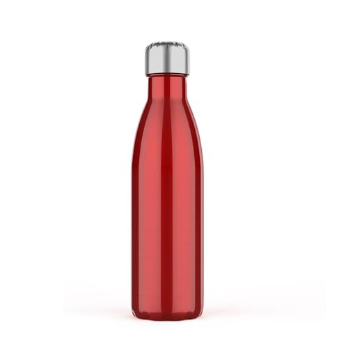 Plinrax Stainless Steel Bottle 500ML, Vacuum Insulated Water Bottle, Double Wall Drinks Bottle Keep 24 Hours Cold & 18 Hours Hot for Outdoor Sports, Fitness, Hiking, Camping, School, Office (Red)