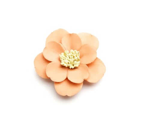 Image of Ceramic Flower Wall Art Decor, Artificial Flower Wall Sculpture,Handmade Ceramic Flowers for Home,Hallway,Living Room, Kitchen,Bathroom (Orange,Osmanthus, 2.76 inch)