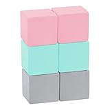 TRENDBOX 6 Pcs Toddler Foam Blocks, 5.5inch Soft Foam Cubes Blocks with Detachable Washable Cover, S