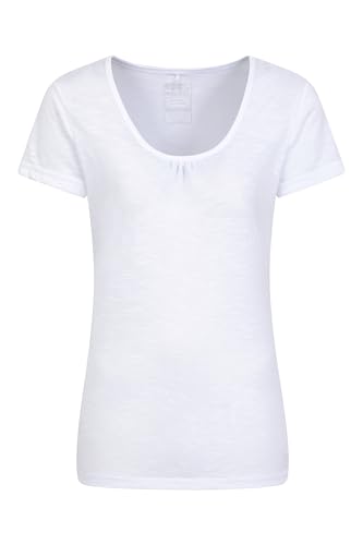 Mountain Warehouse Agra Womens T-Shirt - Lightweight Ladies Shirt, Quick Dry, Breathable Tee, Sweat Wicking Tee Shirt - for Spring Summer & Outdoors White Women's Size 14