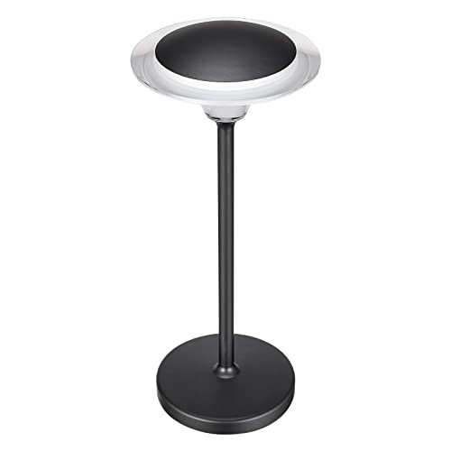 Tischlampe Kabellos, Akku Tischlampe Aufladbar 5200mAh, Ganzmetallgehäuse, IP54 Wasserdicht, Warmes Licht LED, mit 3-stufiger Touch Dimmung, für Nachtlicht am Bett, Schlafzimmer, Wohnzimmer, Schwarz Cover