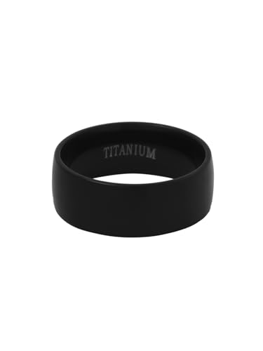 Yellow Chimes Western Style Titanuium Black Band Ring for Men and Women