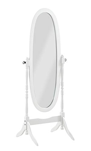 PEGANE Miroir Psyché Charme sur Pied Bois Blanc - Dim : L 59 x P 49.5 x H 150 cm