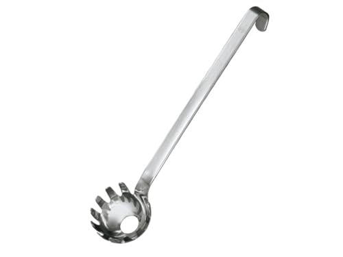 RÖSLE Spaghettiheber, Hochwertige Spaghettikelle mit Hakengriff, Edelstahl 18/10,spülmaschinengeeignet, 29.5 cm, Grau