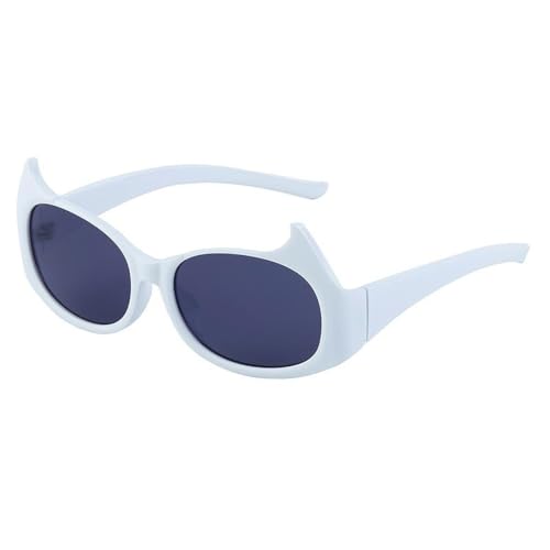 Lunettes de soleil rétro punk pour femme avec monture métallique ovale
