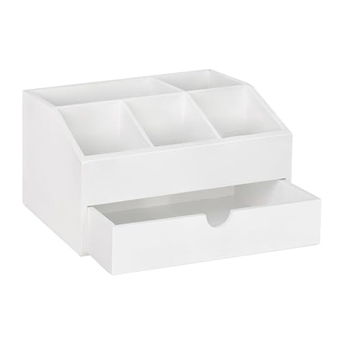 Generisch Organizador de té y café, estuche de madera para almacenamiento de tazas, organizador de café multifuncional con compartimentos y cajón para hotel, restaurante, sala de estar, cocina