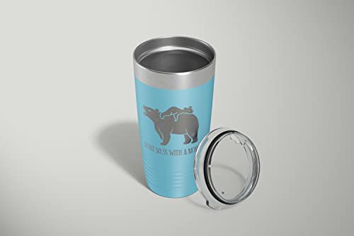 Mama Bear, Don't Mess With A Mom 20Oz Etched Powder Coated Tumbler With Lid, Birthday For Mom Cm01 #TOP3