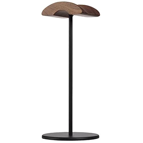 Oikabio Soporte para auriculares, soporte para auriculares hecho de madera de nogal y soporte para auriculares de nogal natural con base pesada