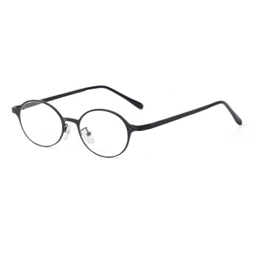 JUDOO Fashion Glasses for Women Men, Y2K Oval Blue Light Glasses Metal Rose Gold Silver Black Fake Glasses with Clear Lens