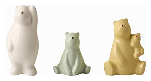 Statue d'ours en céramique pour décorer un bureau ou une table de salon chaleureuse
