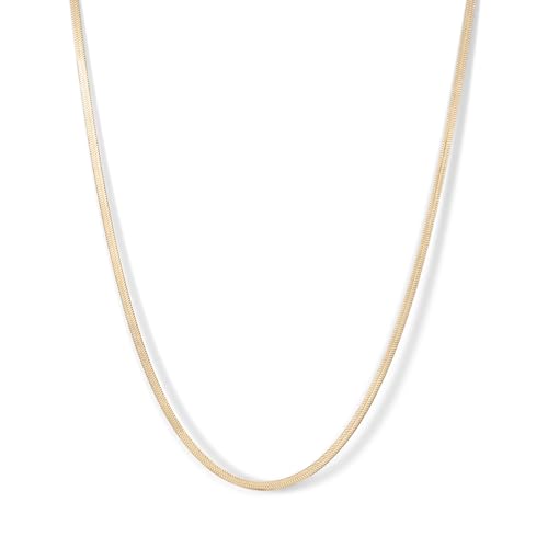 JENNY BIRD Zeina Flat Snake Chain Necklace | High Polish Gold, Lobster Clasp | Sleek, Chunky Designer Jewelry for Women