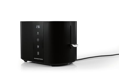 GOURMETmaxx Tostapane con fessura corta per 2 fette | Tostapane nero con 6 gradi di doratura e conto alla rovescia pronto a 2 eat | Utensile da cucina elettrico con display touch, inserto per panini e - immagine 6